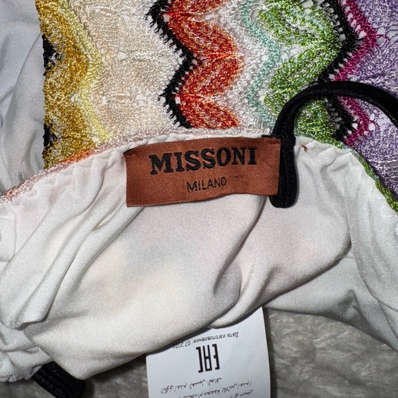 New Missoni Chevron Knit One-Piece Swimsuit Crochet Rainbow Bikini Rare 38 - Picture 15 of 16